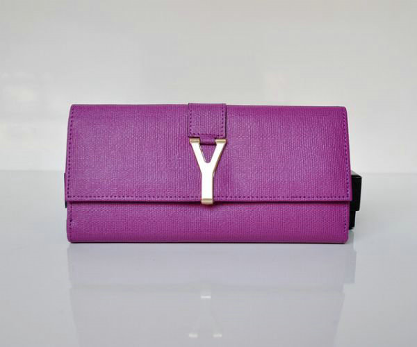 YSL Y line flap wallet 241175 purple